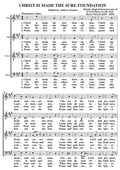 Christ Is Made The Sure Foundation A Cappella SATB (arr. Edited by Andrew Emmet)