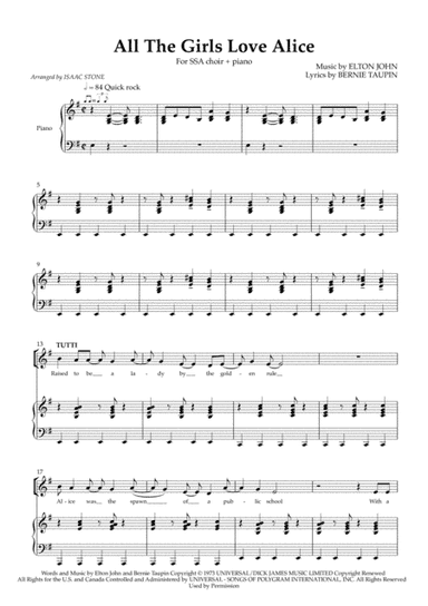 All The Girls Love Alice (arr. Isaac Stone)