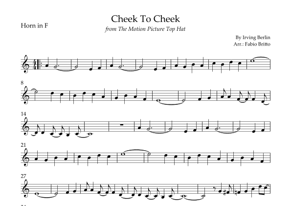 Cheek To Cheek (arr. Fabio Britto)