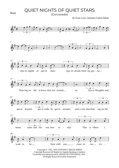 Quiet Nights Of Quiet Stars (corcovado) (arr. Alex Nunes Rodrigues)