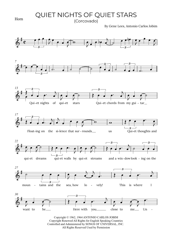 Quiet Nights Of Quiet Stars (corcovado) (arr. Alex Nunes Rodrigues)