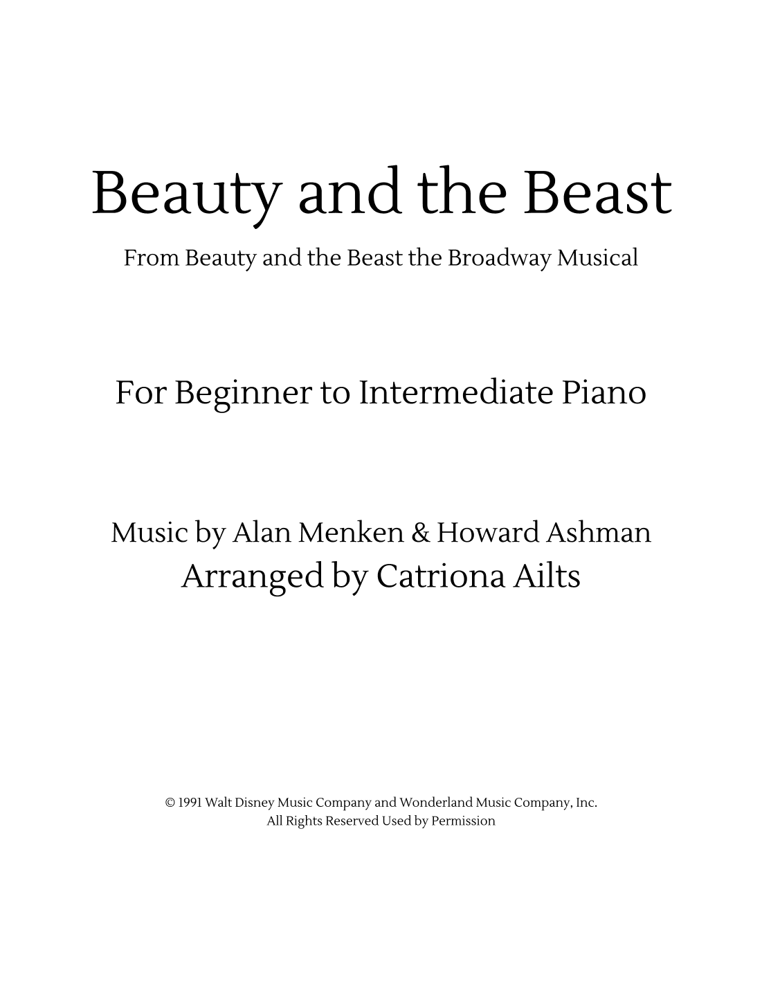 Beauty And The Beast (arr. Catriona Ailts)