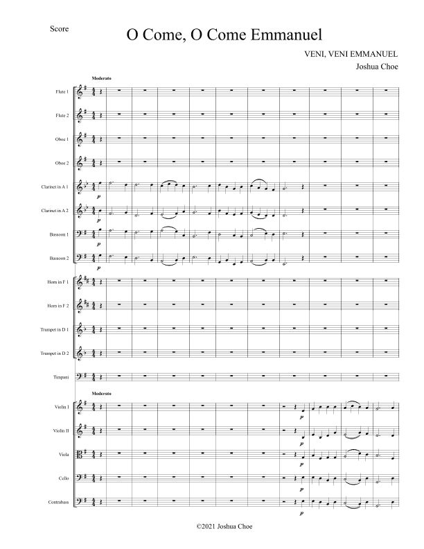 O Come, O Come Emmanuel (arr. Joshua Choe)