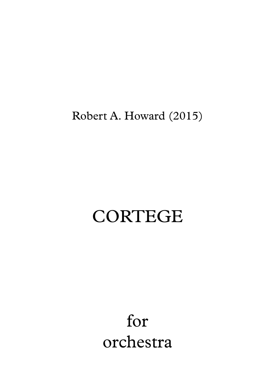 Cortege - Score Only