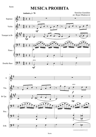 Musica proibita (arr. Bojan Mladenović)