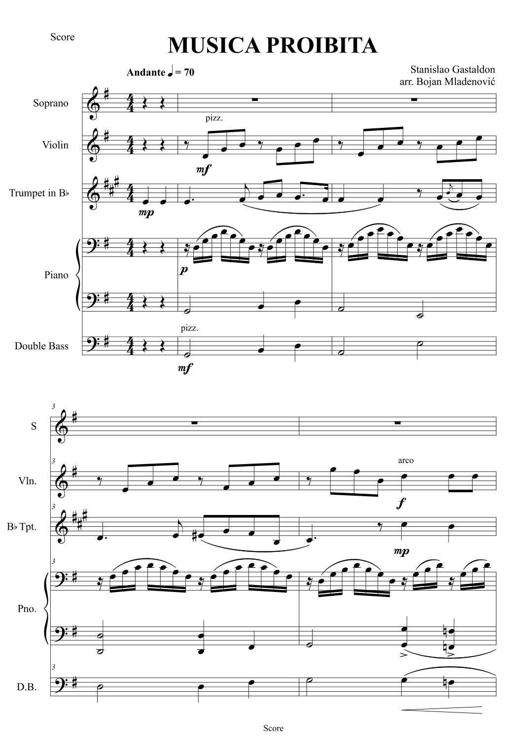 Musica proibita (arr. Bojan Mladenović)