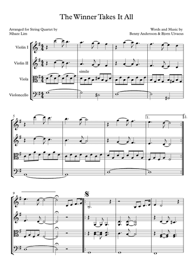 The Winner Takes It All (arr. Mhaze Lim)