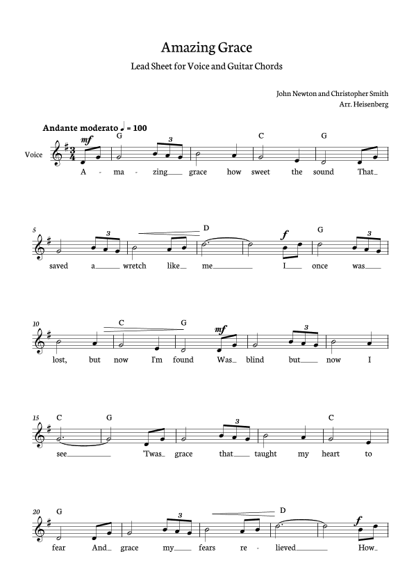 Amazing Grace (arr. Heisenberg)