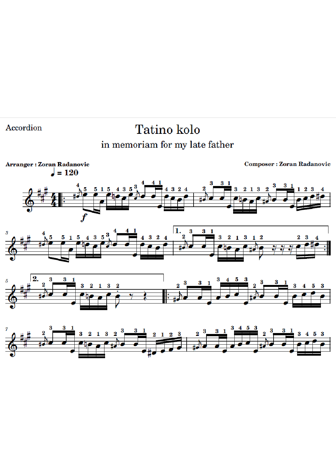 Tatino kolo - for band