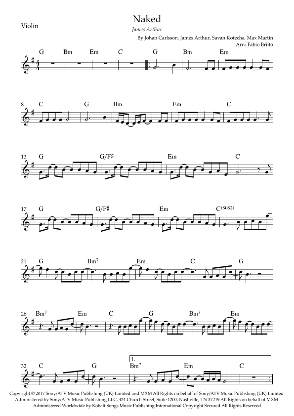 Naked (arr. Fabio Britto)