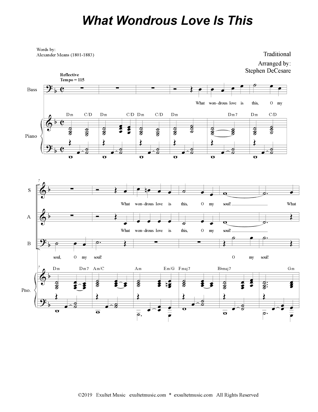What Wondrous Love Is This (for SAB) (arr. Stephen DeCesare)