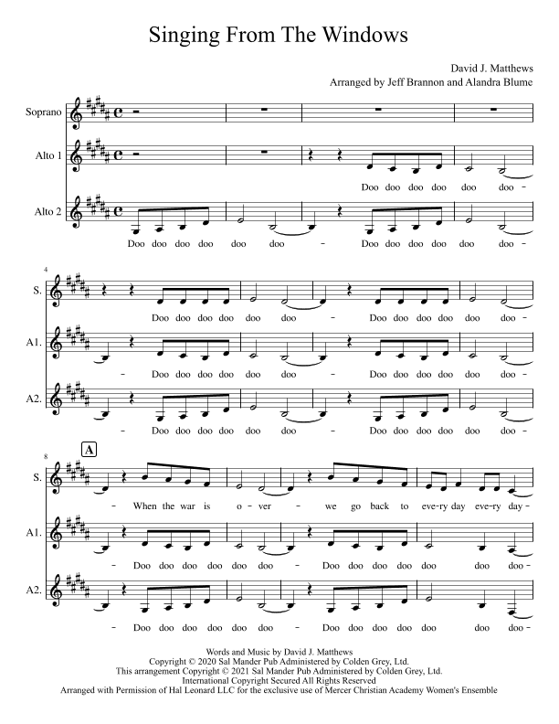 Singing From The Windows (arr. Jeffrey Brannon)