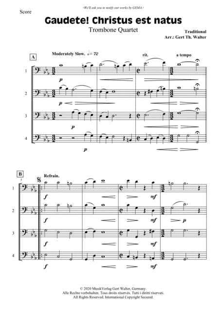 Gaudete! Christus Est Natus (arr. Gert Th. Walter)