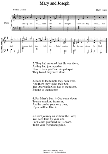 Mary and Joseph. A brand new hymn!