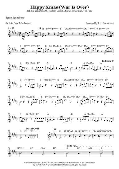 Happy Xmas (war Is Over) (arr. P.H. Damasceno)