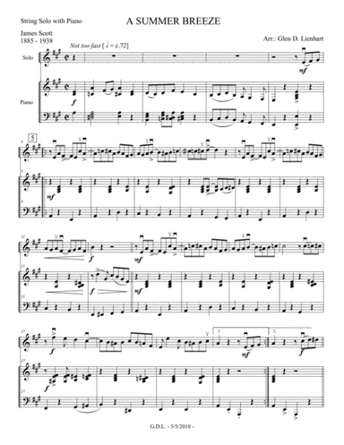 A Summer Breeze - A Ragtime Two-Step (arr. Glen D. Lienhart)
