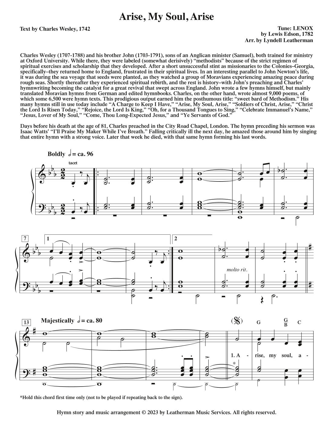Arise, My Soul, Arise (arr. Lyndell Leatherman)