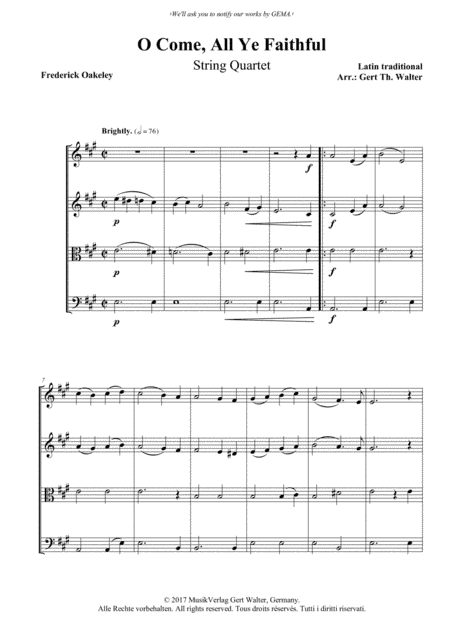O Come, All Ye Faithful (arr. Gert Th. Walter)