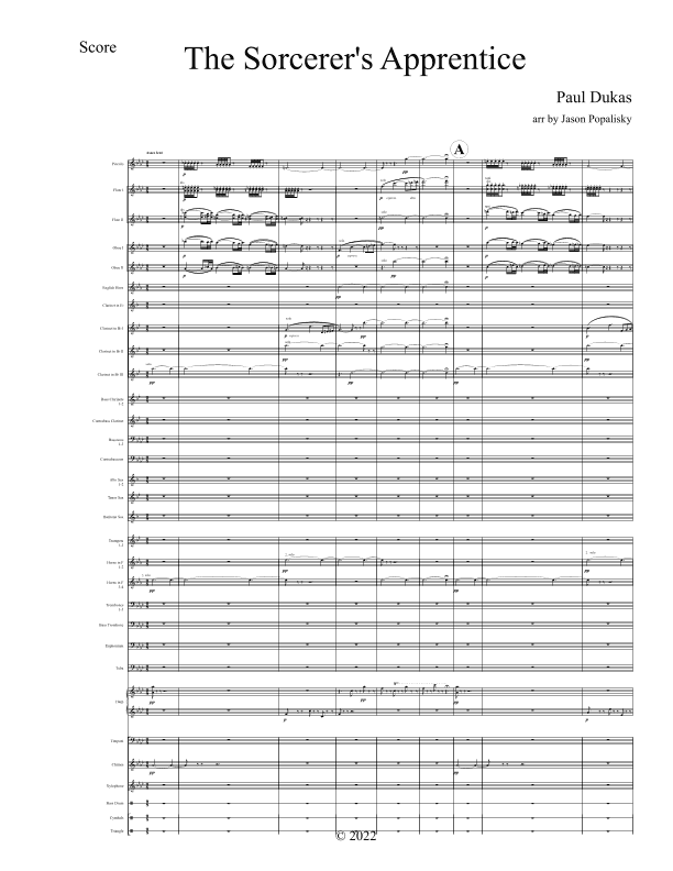 The Sorcerer's Apprentice-arranged for Symphonic Band (SCORE ONLY) - Score Only (arr. Jason Popalisky)