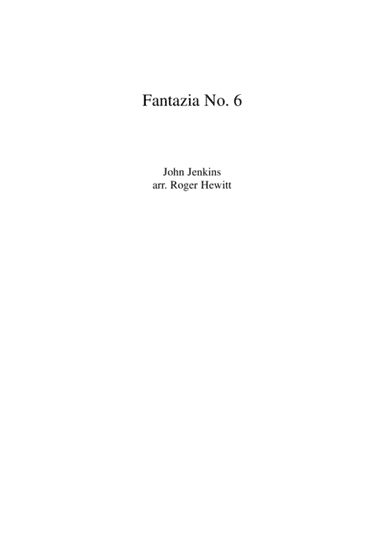 Jenkins - Fantazia No. 6 (arr. Roger Hewitt)