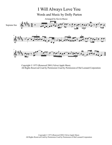 I Will Always Love You (arr. Kevin Busse)