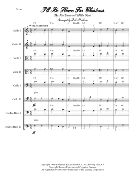 (There's No Place Like) Home For The Holidays (arr. bobsorchestramusic.com)