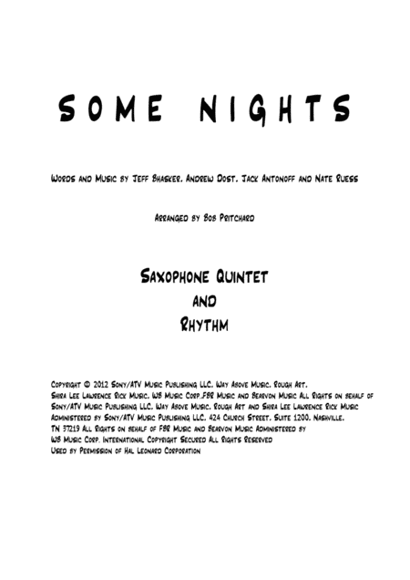 Some Nights (arr. Bob Pritchard)