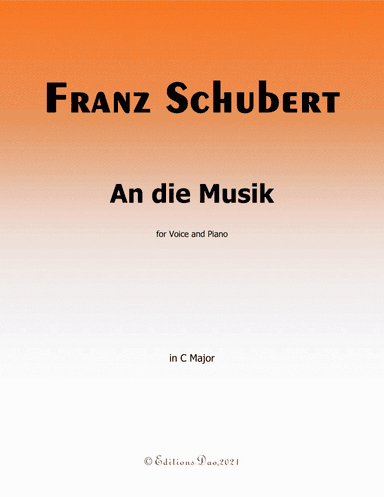An die Musik, by Schubert, in C Major (arr. Editions Dao)