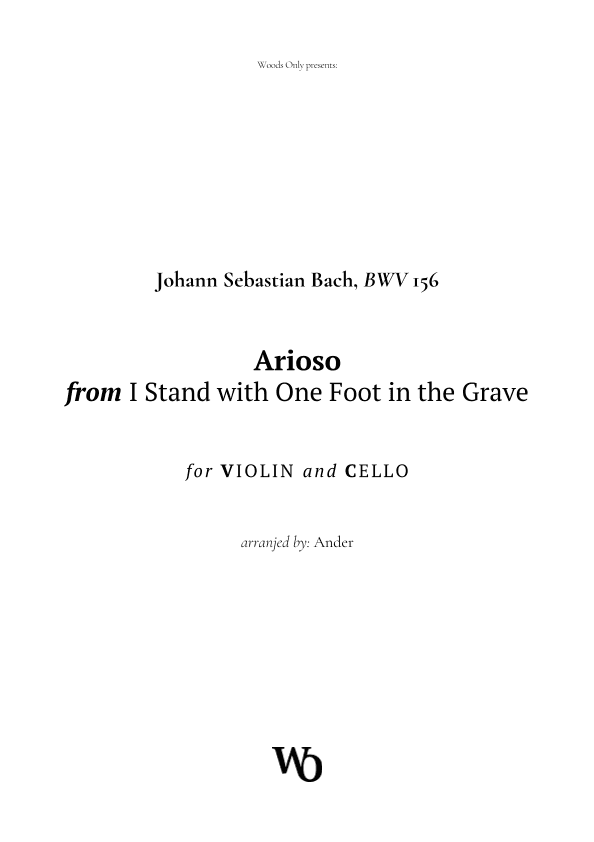 Arioso by Bach for Violin and Cello Duet (arr. Ander)