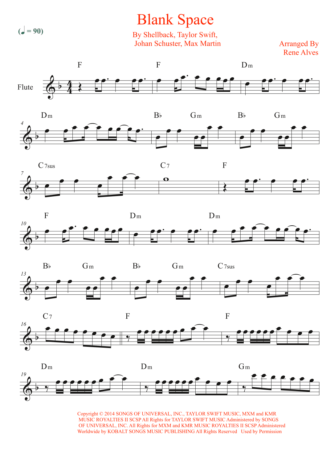 Blank Space (arr. Rene Alves)