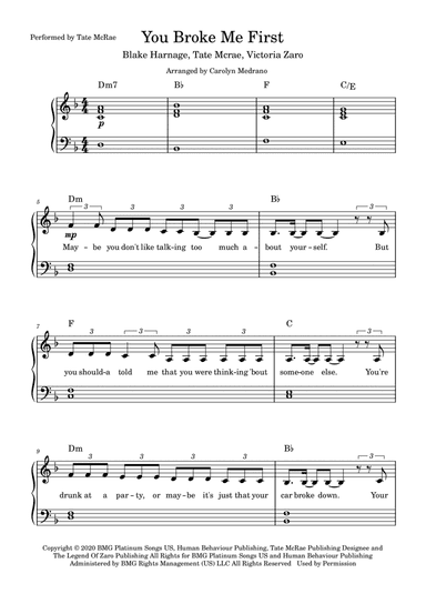 You Broke Me First (arr. Carolyn Medrano)
