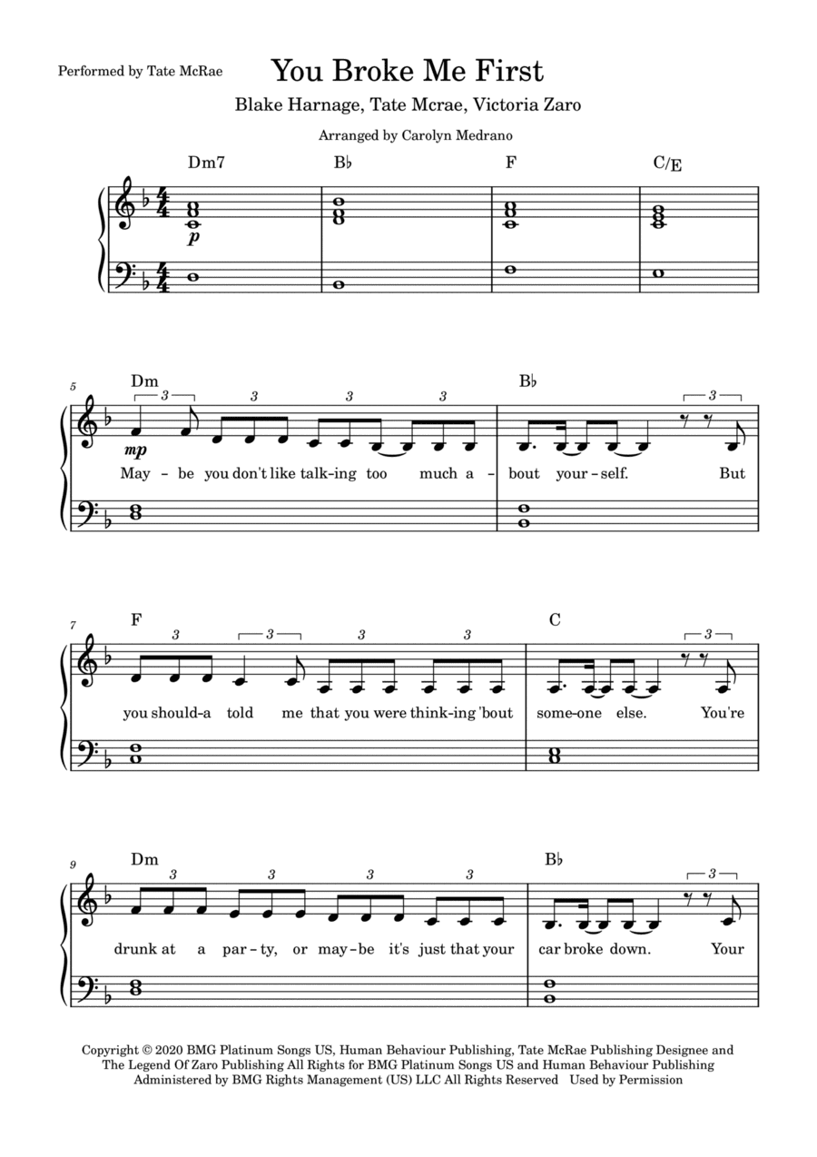 You Broke Me First (arr. Carolyn Medrano)
