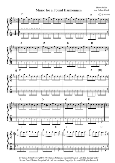 Music For A Found Harmonium (arr. Calum Wood)