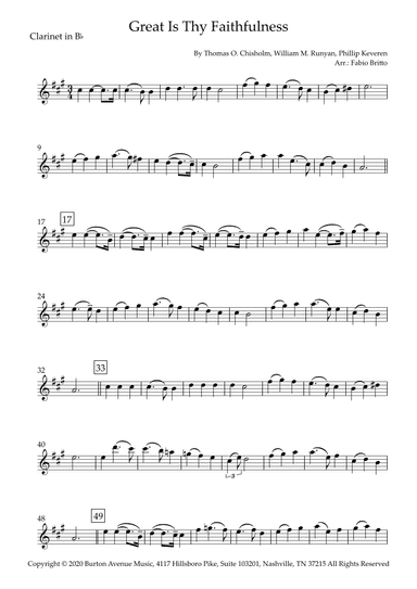 Great Is Thy Faithfulness (arr. Fabio Britto)