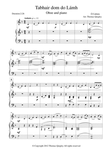 Tabhair dom do Lámh (arr. Thomas Quigley)