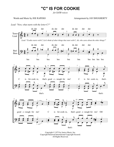 "c" Is For Cookie (arr. Jay Dougherty)