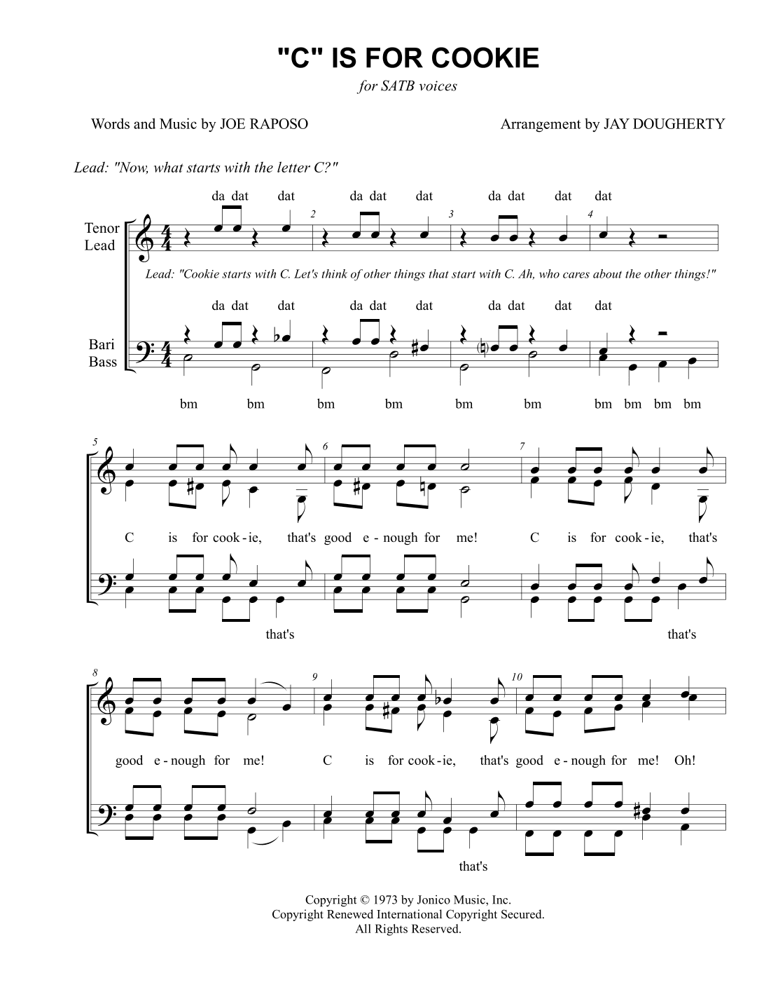 "c" Is For Cookie (arr. Jay Dougherty)