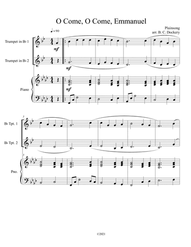 O Come, O Come, Emmanuel (Trumpet Duet with Piano Accompaniment) (arr. B. C. Dockery)