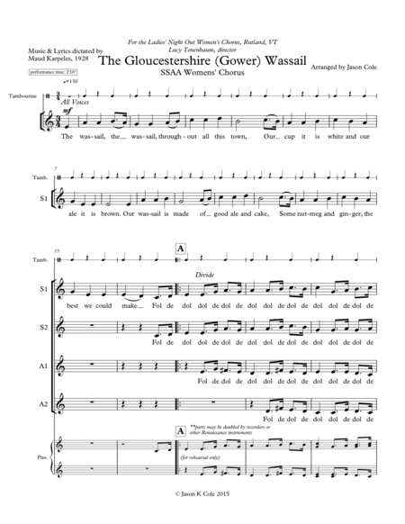 The Gloucestershire (Gower) Wassail (arr. Jason K Cole)