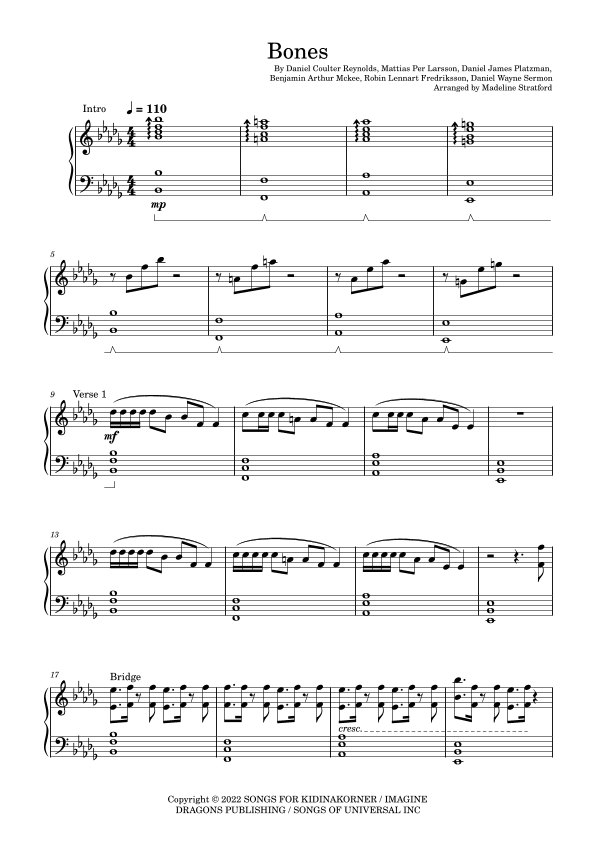Bones (arr. Madeline J Stratford)