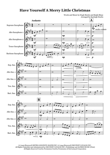 Have Yourself A Merry Little Christmas (arr. Kayleigh Huelin)