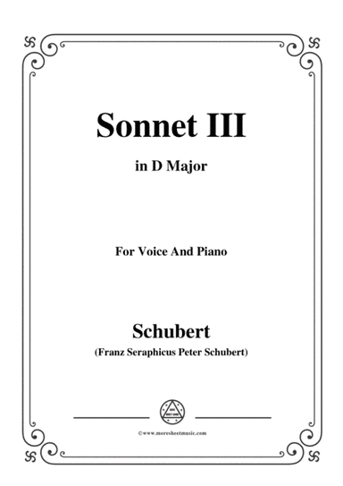 Schubert-Sonnet III,in D Major,for Voice&Piano (arr. MSM)