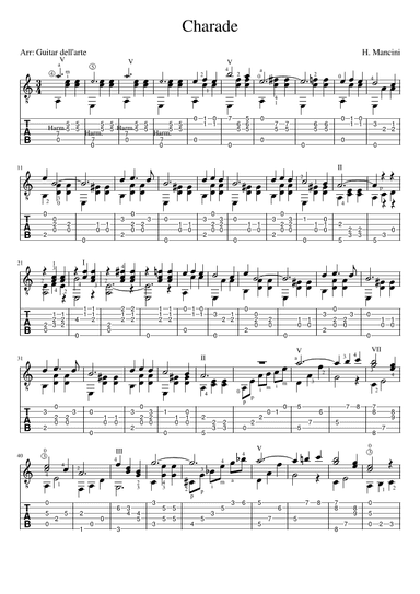 Charade (arr. Guitar dell'arte)