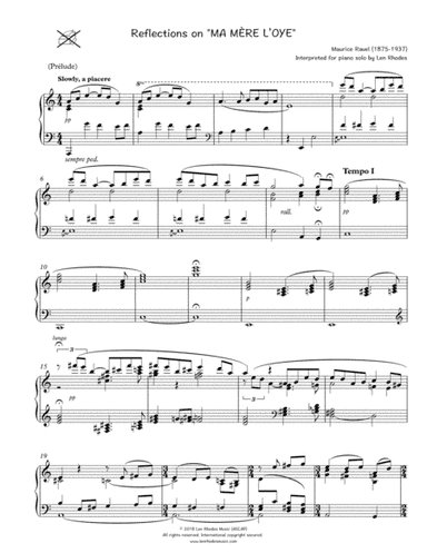 Ravel - "Mother Goose" (Ma Mère l’Oye), arranged for Piano solo (arr. Len Rhodes)