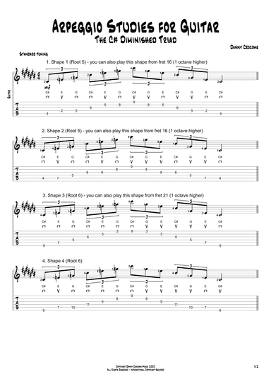 Arpeggio Studies for Guitar - The C# Diminished Triad