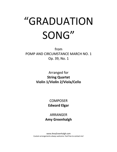 "Graduation Song" from Pomp and Circumstance March No. 1, Op. 39, No. 1 (arr. Amy Greenhalgh)