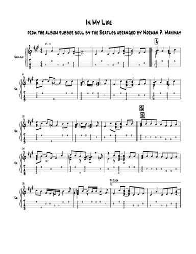 In My Life (arr. Norman P. Mahinay)
