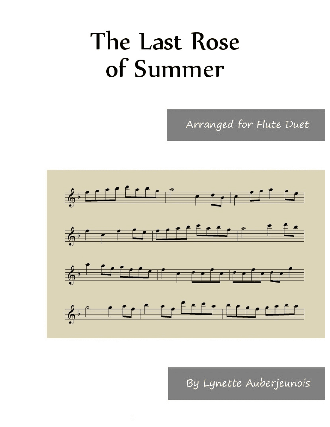 The Last Rose of Summer - Flute Duet (arr. Lynette Auberjeunois)