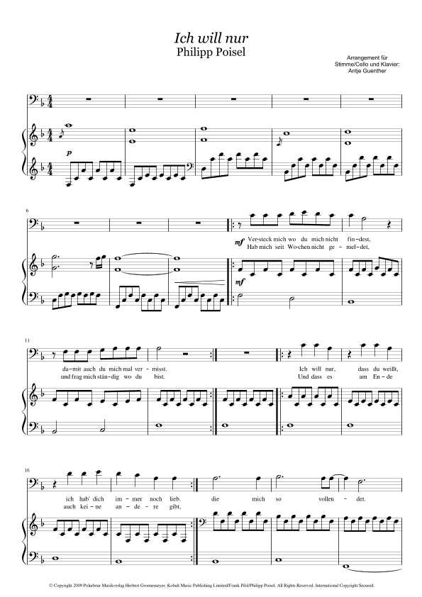 Ich Will Nur (arr. Antje Günther)