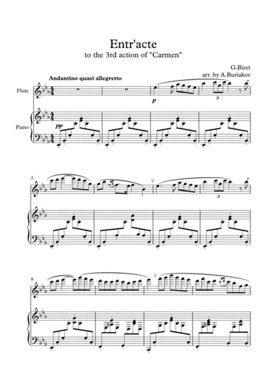 Entr'acte to the 3rd action of the "Carmen" (flute) (arr. A.Buriakov)